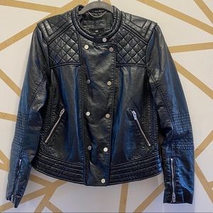 Faux leather biker jacket
